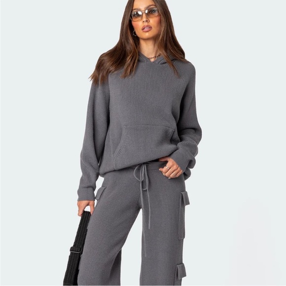 Edikted Tops - Edikted Wynter Knit Sweater Oversized Hoodie Size XS